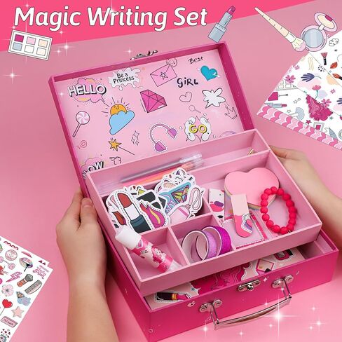 مجموعة مجلة Learn2M DIY للفتيات من سن 6 إلى 12 عامًا، مجموعة قرطاسية الأميرة، أفكار هدايا عيد الميلاد والكريسماس، الفنون والحرف اليدوية للأطفال، مجموعة لوازم سجل القصاصات والمذكرات in Kuwait
