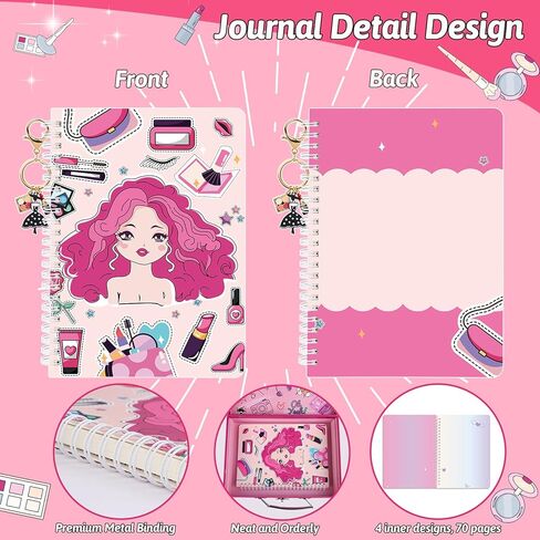 مجموعة مجلة Learn2M DIY للفتيات من سن 6 إلى 12 عامًا، مجموعة قرطاسية الأميرة، أفكار هدايا عيد الميلاد والكريسماس، الفنون والحرف اليدوية للأطفال، مجموعة لوازم سجل القصاصات والمذكرات in Kuwait