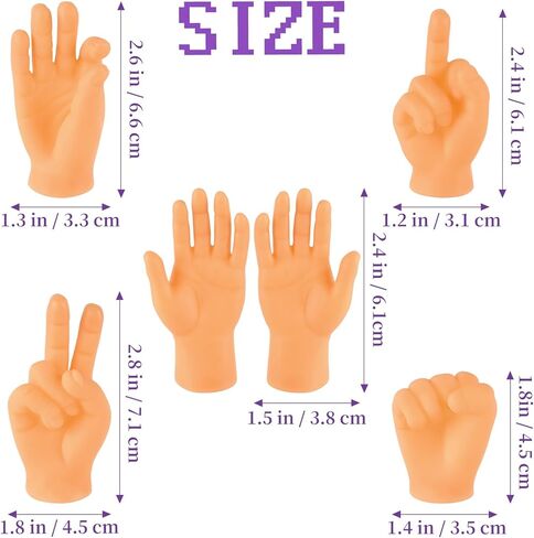 18 قطعة من أيدي الأصابع الصغيرة، دمى الأصابع الصغيرة، ألعاب أصابع صغيرة واقعية ومضحكة لعرض الدمى وأداء الكمامة ومفضلات الحفلات in Kuwait