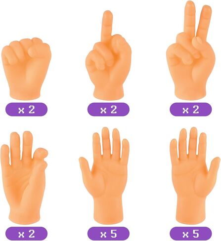 18 قطعة من أيدي الأصابع الصغيرة، دمى الأصابع الصغيرة، ألعاب أصابع صغيرة واقعية ومضحكة لعرض الدمى وأداء الكمامة ومفضلات الحفلات in Kuwait