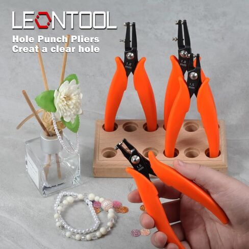 كماشة ثقب معدني من LEONTOOL مقاس 5.5 بوصة، كماشة ثقب دائري صغير، دبابيس بديلة لصنع المجوهرات لإنشاء ثقوب نظيفة مقاس 1.8 مم، أداة مجوهرات مع مقابض PVC للعمل اليدوي، أداة يدوية ذاتية الصنع in Kuwait