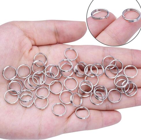 BronaGrand 200pcs 10 mm Split Rings Alloy Double Loop Jump Rings Keychain Ring Connectors for DIY Arts Crafts Organization Home Car Office Keys Attachment, Black in Kuwait