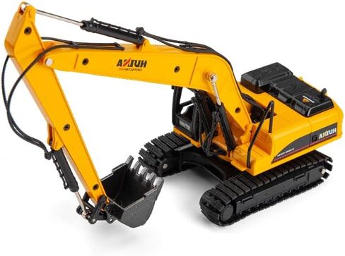 Gemini&Genius Long Reach Excavator Toys, Heavy Duty Digger Construction Vehicle Toys 1:50 Scale Diecast-13 Inches Length- Metal Engineering Sandbox Car Toys for Kids(Yellow) in Saudi Arabia