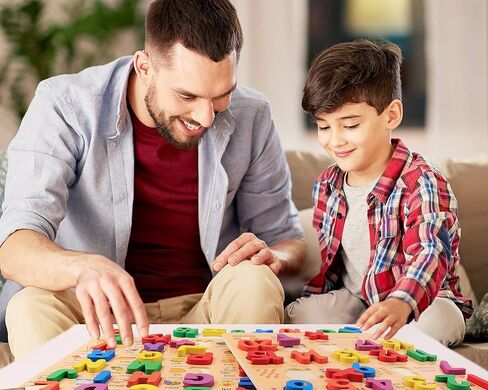 الألغاز الخشبية من يوهيلي للأطفال الصغار، ألغاز خشبية على شكل أرقام أبجدية ABC للأطفال الصغار، ألعاب ألغاز تعليمية للأطفال من سن 2 إلى 3 إلى 4 سنوات للأولاد والبنات، 3 في 1 ألغاز مونتيسوري للتعليم المبكر للأطفال الصغار in Kuwait