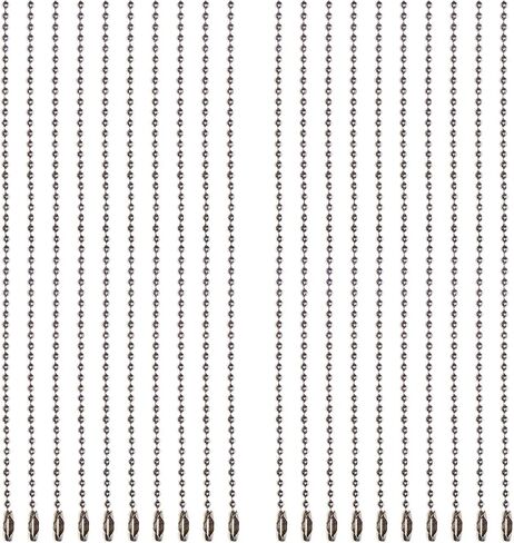 Shapenty 6 Inch Metal Ball Bead Chains Connector Clasp Extension Keychain Tag Key Rings for Jewelry Finding Making Accessories, 2.4mm Diameter, 20PCS (Black) in Saudi Arabia