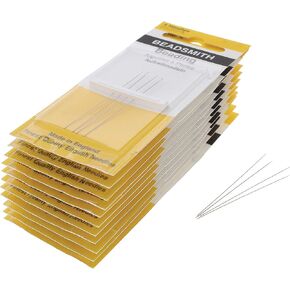 John James English Beading Needles, Size 15, 4 Needles per Card 12 Cards per Box, Made in England, Use for Loom Weaving Beadwork, Off-Loom Stitching and Jewelry Making with Seed Beads in Kuwait