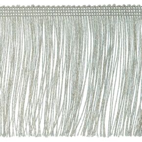 Trims by the Yard 4" Glitter Chainette Fringe Trim | Metallic Silver | (per Yard) in Kuwait