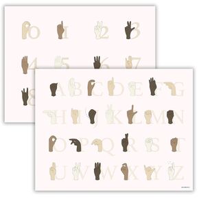 Hubble Bubble Kids 4 American Sign Language Posters – American Sign Language Posters for Classroom Include Days, Months, Numbers and Sign Language Alphabet Poster. 13x17 inch.