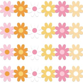 69Ft Boho Daisy Flower Paper Bulletin Board Borders Retro Groovy Classroom Decoration Hippie Border Trim Strips Back to School Classroom Decor for Nursery School Classroom Retro Groovy Party in Saudi Arabia