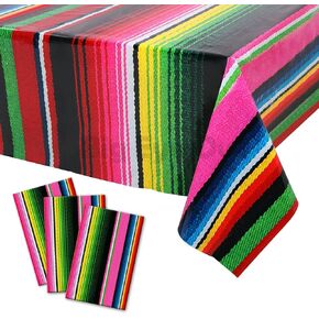 3 Pcs Mexican Fiesta Tablecover Birthday Party Decorations Plastic Tablecloth Mexico Disposable Table Cover Cinco De Mayo Themed Party Supplies Rectangle in Kuwait
