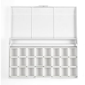 لوحة بلاستيكية - لوحة ألوان مائية صينية طلاء قابلة للطي لوحة طلاء بلاستيكية مع 24 حجرة، لوحة خلط الألوان/صواني الطلاء للأطفال in Kuwait