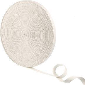 Twill Tape Ribbon Soft Natural Twill Tape Herringbone Webbing Tape Sewing Twill Ribbon for DIY Craft Making (White, 1/2 Inch, 27 Yards)