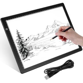 لوحة اضاءة LED ايه 4، صندوق اضاءة محمول رفيع للغاية مع سطوع قابل للتعتيم، لوحة نسخ تعمل بمنفذ USB، لوحة اضاءة تتبع متينة للرسم والرسم والرسوم المتحركة ثنائية الابعاد in Kuwait