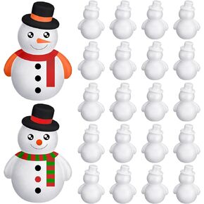 Frienda 24 جهاز كمبيوتر شخصى عيد الميلاد رغوة ثلج DIY بها بنفسك أشكال رجل ثلج الأبيض البوليسترين ثلج رغوة دمية قالب زخرفة للأطفال البالغين DIY الفن الحرفي المشاريع النمذجة عيد الميلاد عطلة الديكور in Kuwait