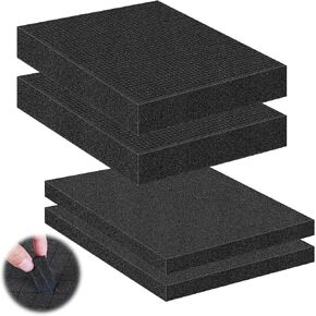 4 Pcs Pick and Pluck Foam Sheets 2 Size Polyurethane Pick Apart Foam Inserts Pads with Bottom Use for Camera, Interlocking Case, Tool Box, Storage Drawer (2P 16" x 12" x 0.4", 2P 16" x 12" x 2")