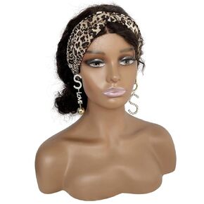 Pwigs Realistic Female Mannequin Head with Shoulder and Make Up Display Manikin Head Bust for Wigs Earrings Necklaces Sunglasses Jewelry (Light Brown) in Saudi Arabia