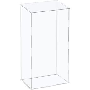 MECCANIXITY Acrylic Display Case Plastic Box Cube Storage Box Clear Assemble Showcase 4.3x4.3x14.1 Inch for Collectibles