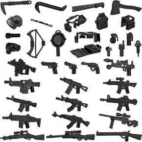 HIMIRICH Weapons Pack Military Toy Set Building Blocks Model for Soldier Figures, Army Equipment Gear Kit Pieces and Parts Accessories Compatible with Major Brand