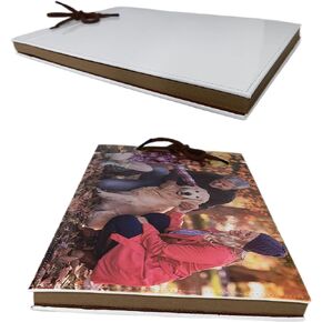 Sublimation Photo Album Blanks Leather Diy Family Scrapbook Photo Album Expandable 11.6x7.5 Inches 80 Pages (Brown) in Saudi Arabia