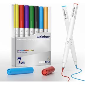 1.0 Tip Infusible Pens for Cricut Maker/Maker 3/Explore 3/Air 2/Air, 7 Pack Assorted Sublimation Ink Pens for Mugs, T-shirt, DIY Crafts