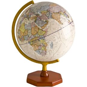 Waypoint Geographic Voyager Plus Illuminated Globe, 12" Antique Ocean-Style World Globe, Up-to-Date Light-Up Globe for Home and Office Decor, 16“ H x 13.5“ W x 12“ D in Saudi Arabia