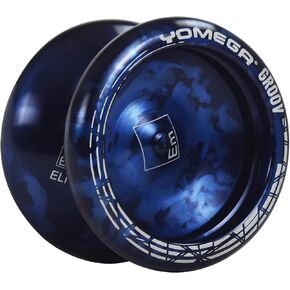 Yomega Groov – Pro Level Aluminum Yoyo for Advance Players – Round Shaped, C Size Ball Bearing with Adjustable Responsive/Nonresponsive Play + 3 Month Warranty (Black and Blue) in Kuwait