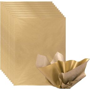 Naler 60 Sheets Gold Tissue Paper Bulk Metallic Gift Wrapping Tissue Paper for Gift Bags DIY Crafts Birthday Wedding Party Christmas Decoration, 15 x 20 Inches