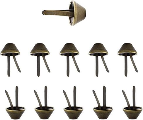 200 قطعة من أدوات تثبيت الورق مقاس 8 × 15 مم مصنوعة من ورق مستدير مطلي بالمعدن، أدوات تثبيت صغيرة مطلية بالنحاس، أدوات تزيين القصاصات الفنية والمشروعات المدرسية (رأس مستدير برونزي) in Kuwait