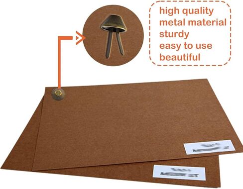 200 قطعة من أدوات تثبيت الورق مقاس 8 × 15 مم مصنوعة من ورق مستدير مطلي بالمعدن، أدوات تثبيت صغيرة مطلية بالنحاس، أدوات تزيين القصاصات الفنية والمشروعات المدرسية (رأس مستدير برونزي) in Kuwait