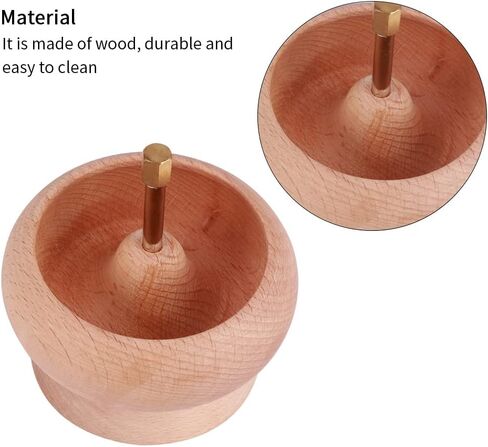 Faddare Wooden Making Bead Spinner, DIY Jewelry Making Bead Holder with Needle, Bracelet Bead Spinner Bowl Yarn Spinner Holder Beading Bowl for Jewelry Making Crafts(Wood) in Kuwait