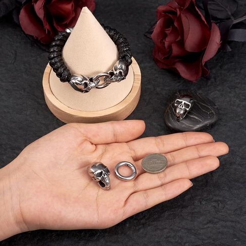 Craftdady رأس الفهد أغطية نهاية الحبل تناسب سلك 13 مم مع بوابة زنبركية من الفولاذ المقاوم للصدأ حلقة دائرية لصنع المجوهرات بنفسك in Kuwait