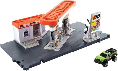 Matchbox Cars Playset, Action Drivers Fuel Station & 1:64 Scale Toy Truck, Moveable Gas Hoses & Car-Activated Features in Saudi Arabia