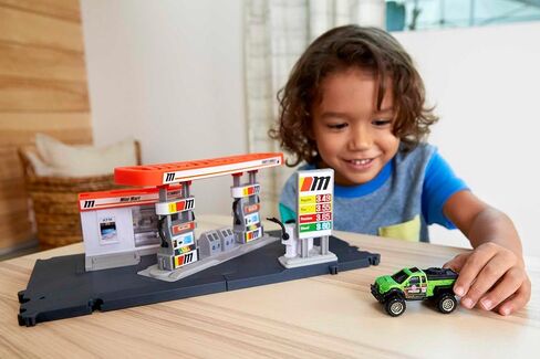 Matchbox Cars Playset, Action Drivers Fuel Station & 1:64 Scale Toy Truck, Moveable Gas Hoses & Car-Activated Features in Saudi Arabia