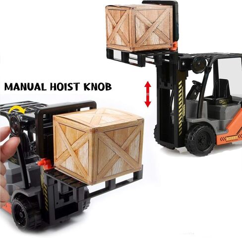 Liberty Imports Toy Forklift Truck with Pallet & Cargo - 1:22 Scale Friction Powered Wheels & Manual Lifting Control - Warehouse Lifting Vehicle for Kids Play in Saudi Arabia