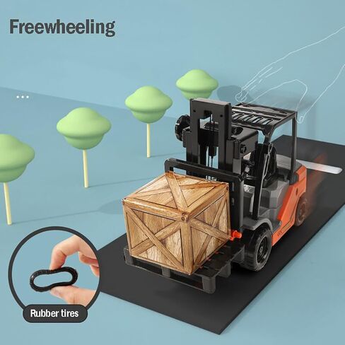Liberty Imports Toy Forklift Truck with Pallet & Cargo - 1:22 Scale Friction Powered Wheels & Manual Lifting Control - Warehouse Lifting Vehicle for Kids Play in Saudi Arabia