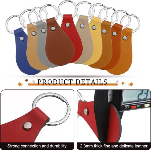 Nosiny 100 Pcs Pu Leather Key Fob Kit 10 Colors Leather Keychain Blanks with Key Rings and Rivets Key Chains Bulk for DIY in Saudi Arabia