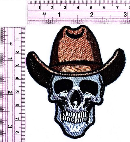 قبعة علوية بتصميم جمجمة كاوبوي للاطفال بتصميم رسوم كرتونية تثبت بالكي على رقعة مطرزة للجاكيتات والشنط والجينز وشنطة الظهر in Kuwait