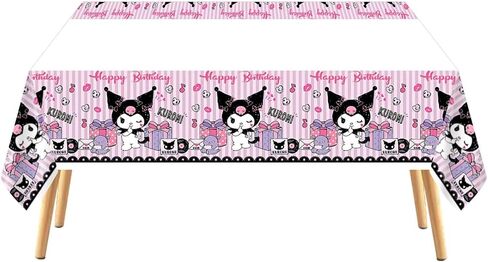 MZHICH Kurromi & My Cute Melody Party Supplies Tablecloth Pack Plastic Table Covers for Kids Kuromi & My Cute Melody Theme Birthday Party Decorations 70x42.9 inch 2pcs (077) in Kuwait