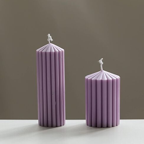 3D Thick Tooth Cylindrical Candle Mould, Spire Gear Cylindrical Silicone Molds for Crafts Aromatherapy Candle Plaster Resin Handmade Soap Making(Set) in Kuwait