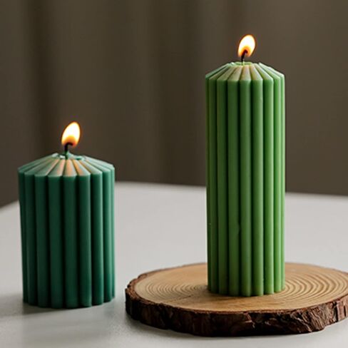 3D Thick Tooth Cylindrical Candle Mould, Spire Gear Cylindrical Silicone Molds for Crafts Aromatherapy Candle Plaster Resin Handmade Soap Making(Set) in Kuwait