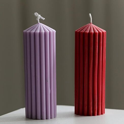 3D Thick Tooth Cylindrical Candle Mould, Spire Gear Cylindrical Silicone Molds for Crafts Aromatherapy Candle Plaster Resin Handmade Soap Making(Set) in Kuwait