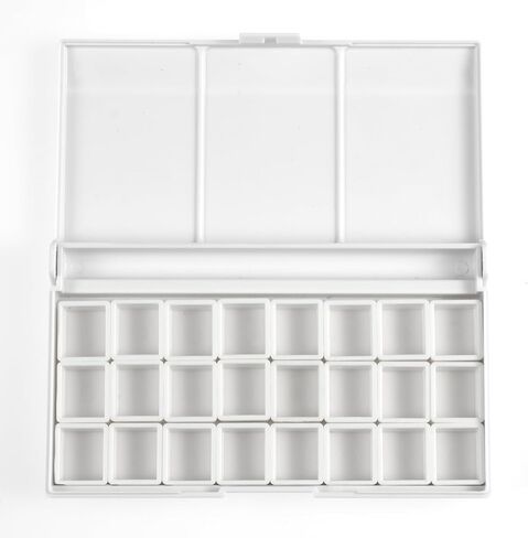 لوحة بلاستيكية - لوحة ألوان مائية صينية طلاء قابلة للطي لوحة طلاء بلاستيكية مع 24 حجرة، لوحة خلط الألوان/صواني الطلاء للأطفال in Kuwait
