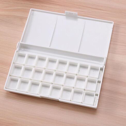 لوحة بلاستيكية - لوحة ألوان مائية صينية طلاء قابلة للطي لوحة طلاء بلاستيكية مع 24 حجرة، لوحة خلط الألوان/صواني الطلاء للأطفال in Kuwait