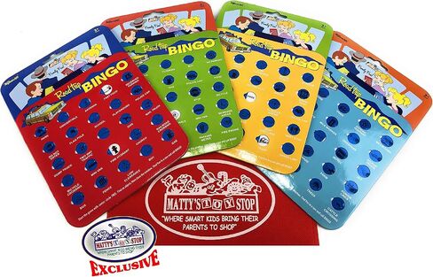 Toysmith Road Trip Bingo Cards Red, Blue, Green & Orange Gift Set Travel Bundle with Bonus Matty's Toy Stop Storage Bag - 4 Pack in Saudi Arabia