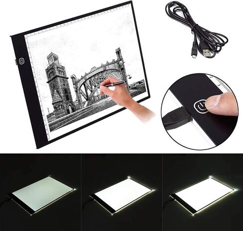 Kayueti A5 LED Drawing Tablet Thin Art Stencil Drawing Board Light Box tracing Table pad, for 5D Diamond Painting Full Drill Embroidery, Cross Stitch Embroidery, Embossing, Sewing Projects etc in Saudi Arabia