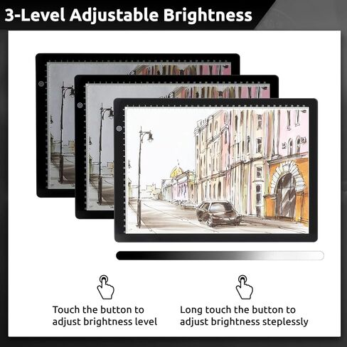 لوحة اضاءة LED ايه 4، صندوق اضاءة محمول رفيع للغاية مع سطوع قابل للتعتيم، لوحة نسخ تعمل بمنفذ USB، لوحة اضاءة تتبع متينة للرسم والرسم والرسوم المتحركة ثنائية الابعاد in Kuwait