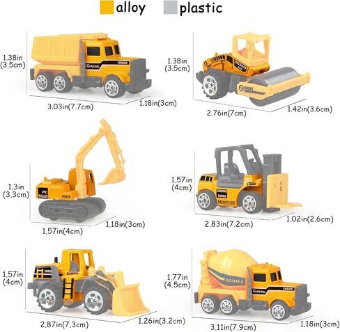 مجموعة ألعاب مركبات البناء هابافيس، الحفارات، شاحنات التفريغ، الجرافات، سيارة هندسية مصبوبة للأطفال الأولاد in Kuwait