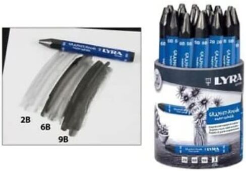Lyra Graphite Crayons, Assorted Degrees, Non Water-Soluble, Set of 24 Crayons, Black (5623240) in Kuwait