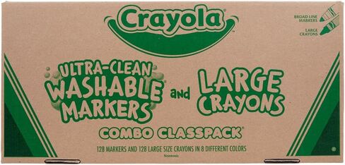 Crayola Large Crayons & Ultra Clean Washable Markers (256 Count), Assorted Colors, Styles Vary in Saudi Arabia