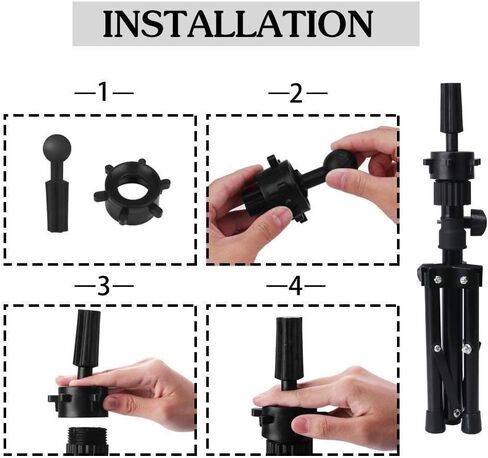 Mannequin Canvas Head with Adjustable MINI Tripod Stand for Wigs DIY Making Salon Display- T-Pins and C-Pins Included (21 Inch,Off-white red flower) in Kuwait